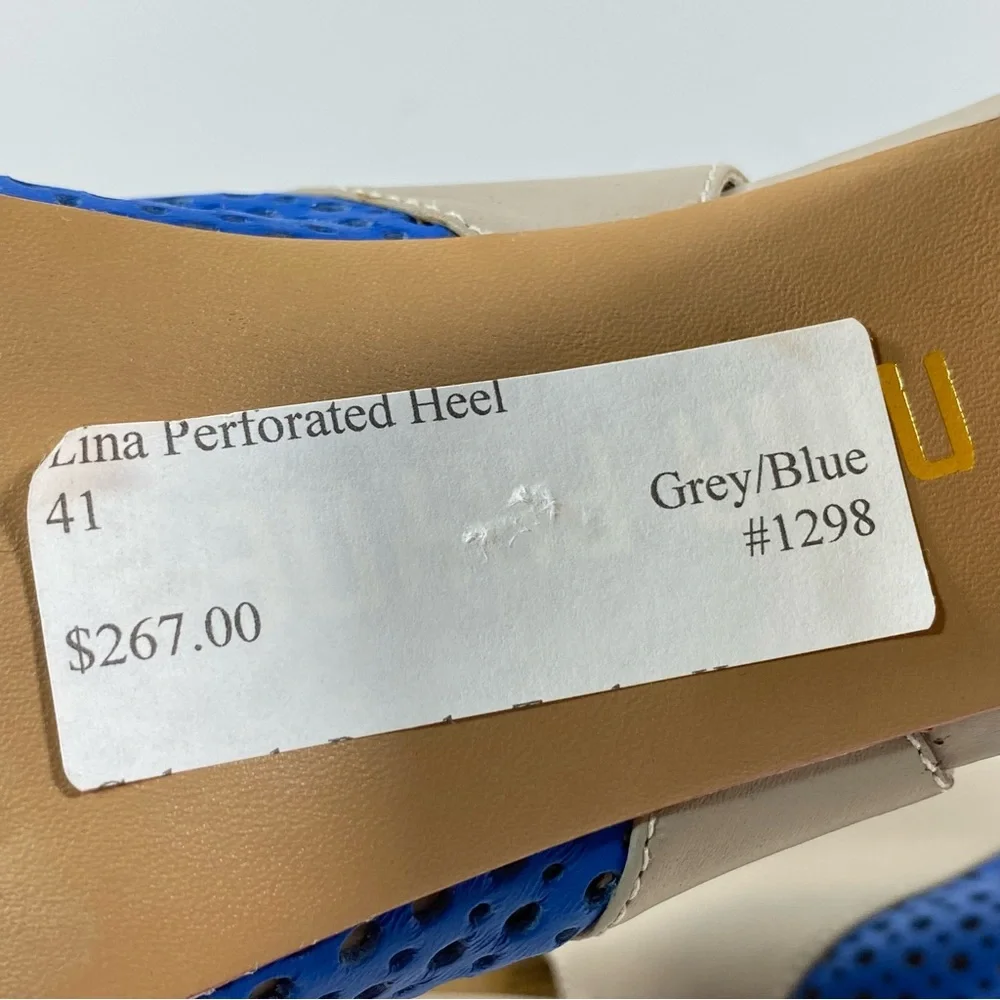 Anthropologie Nina Payne 10.5 11 Slingback Sandal Lina Heels Blue Leather EU 41 - Picture 10 of 10